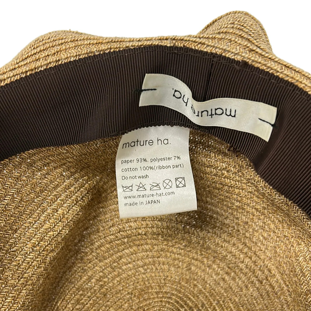 mature ha. – Light Brown Black Non-designated fiber (paper) Polyester Hat