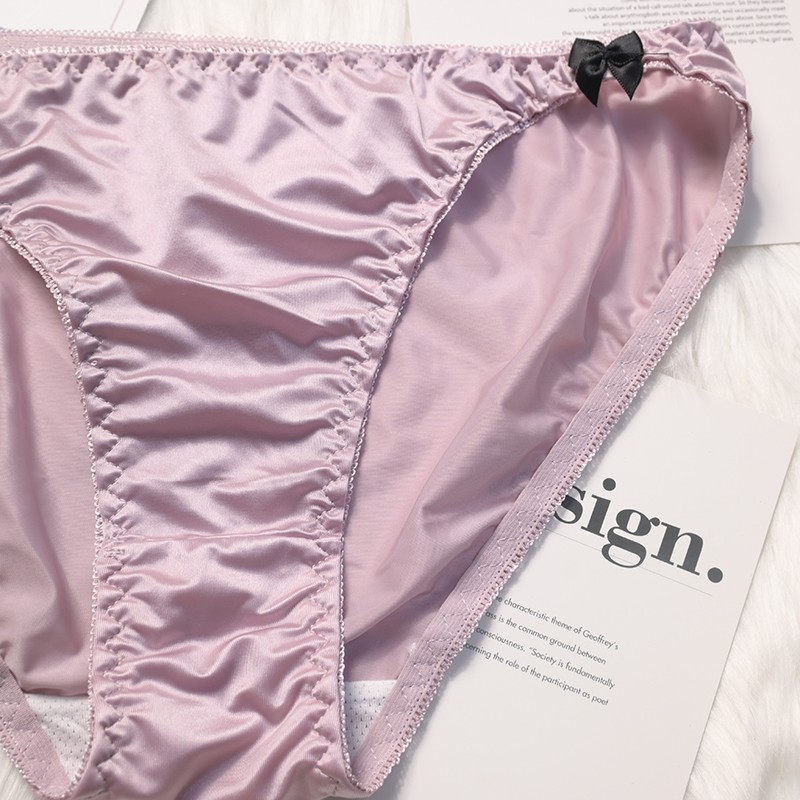 6PCS/LOT Ladies Womens Sexy Panties Satin Underwear Brief French Lingerie Bikini
