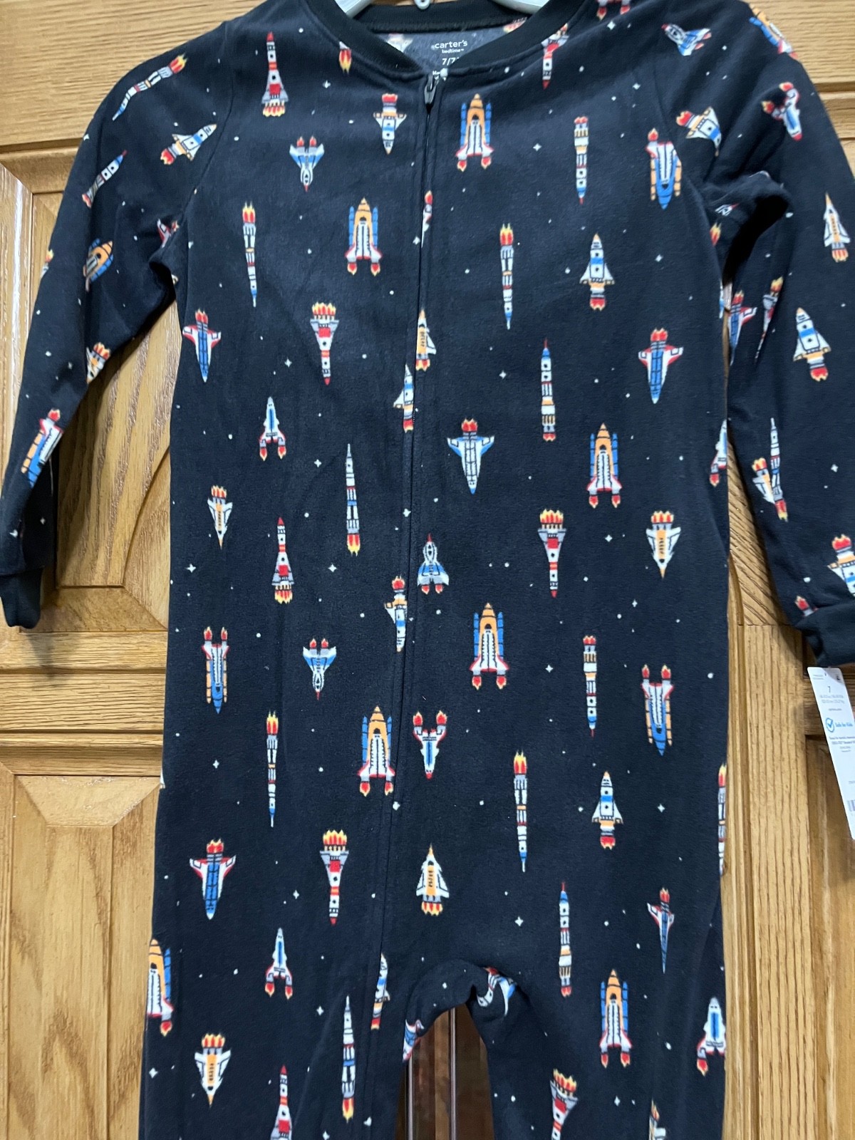 Carter’s Kid Boys 1-Pc Rocket Fleece Footie Pajamas Black Many size NEW