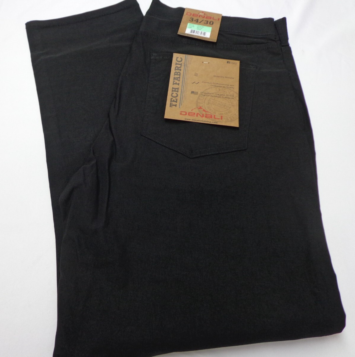 DENALI Black Tech Fabric Stretch Pants NWT 34/30 MSRP $54