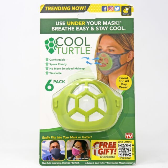 As Seen On TV Cool Turtle Mask Enhancer Helps Keep You Cool & Dry All Day 6 pack