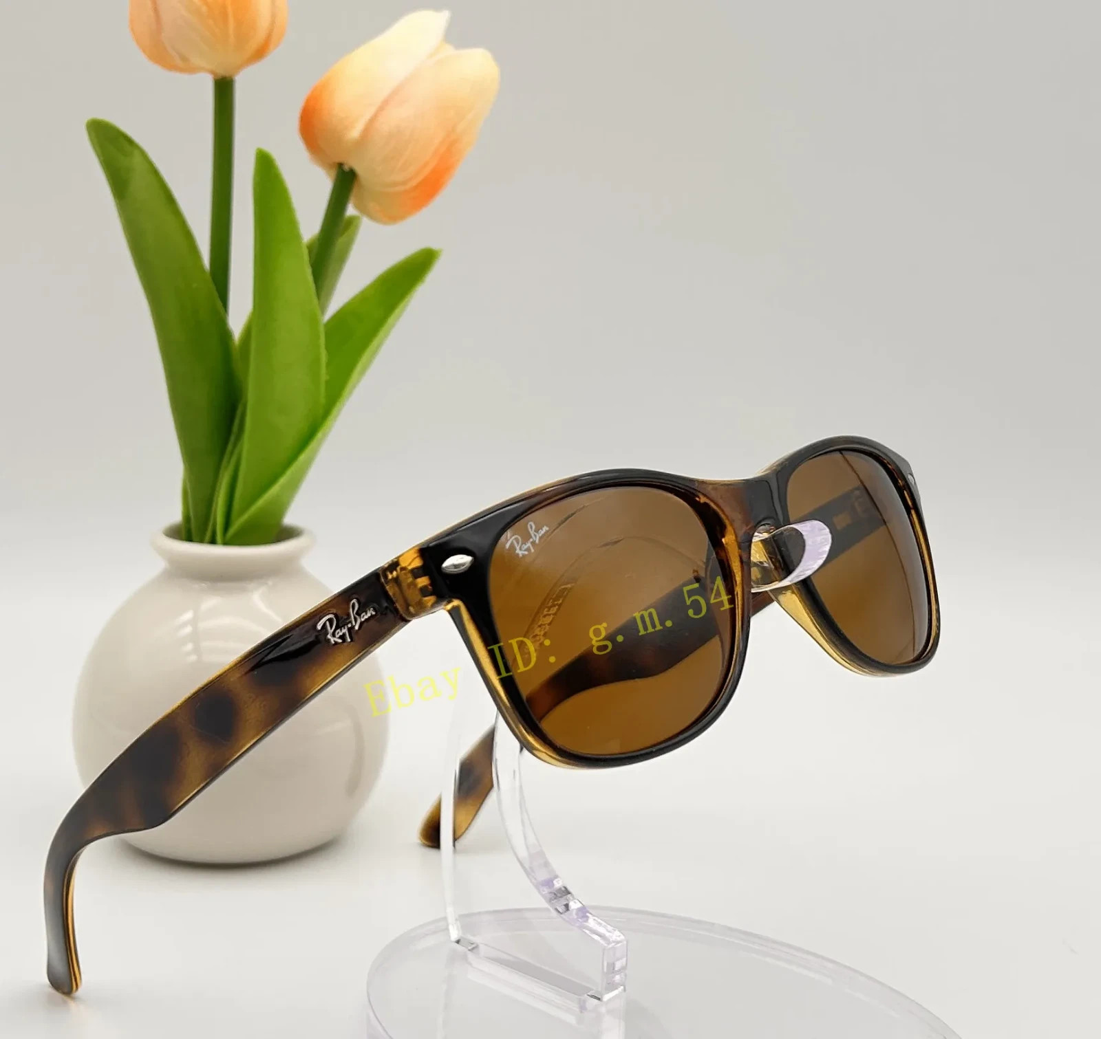 RAY-BAN NEW WAYFARER RB2132 SUNGLASSES BROWN B-15 LENS HAVANA FRAME 55MM MEN