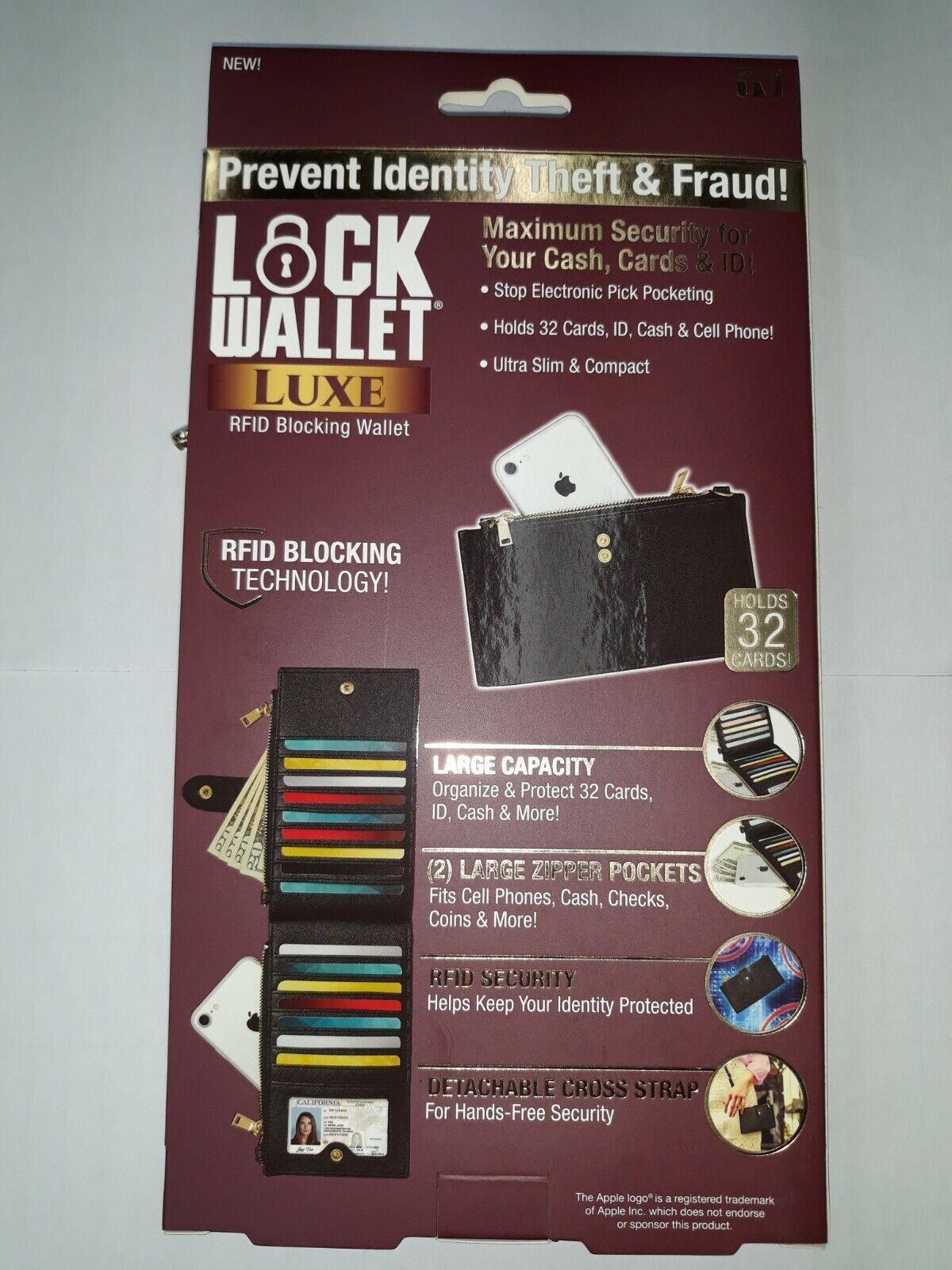 Lock Wallet Luxe As Seen on TV with RFID Protection Luxury Womens Wallet