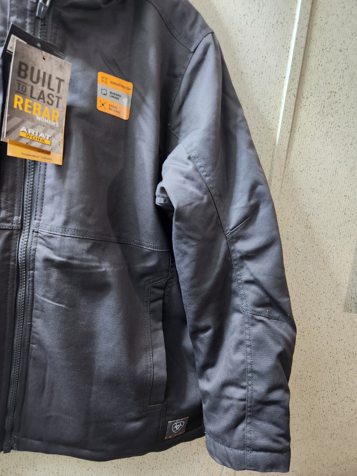 Ariat Rebar Insulated Jacket DuraCanvas Women’s 1X Grey Wind Abrasion Resistant