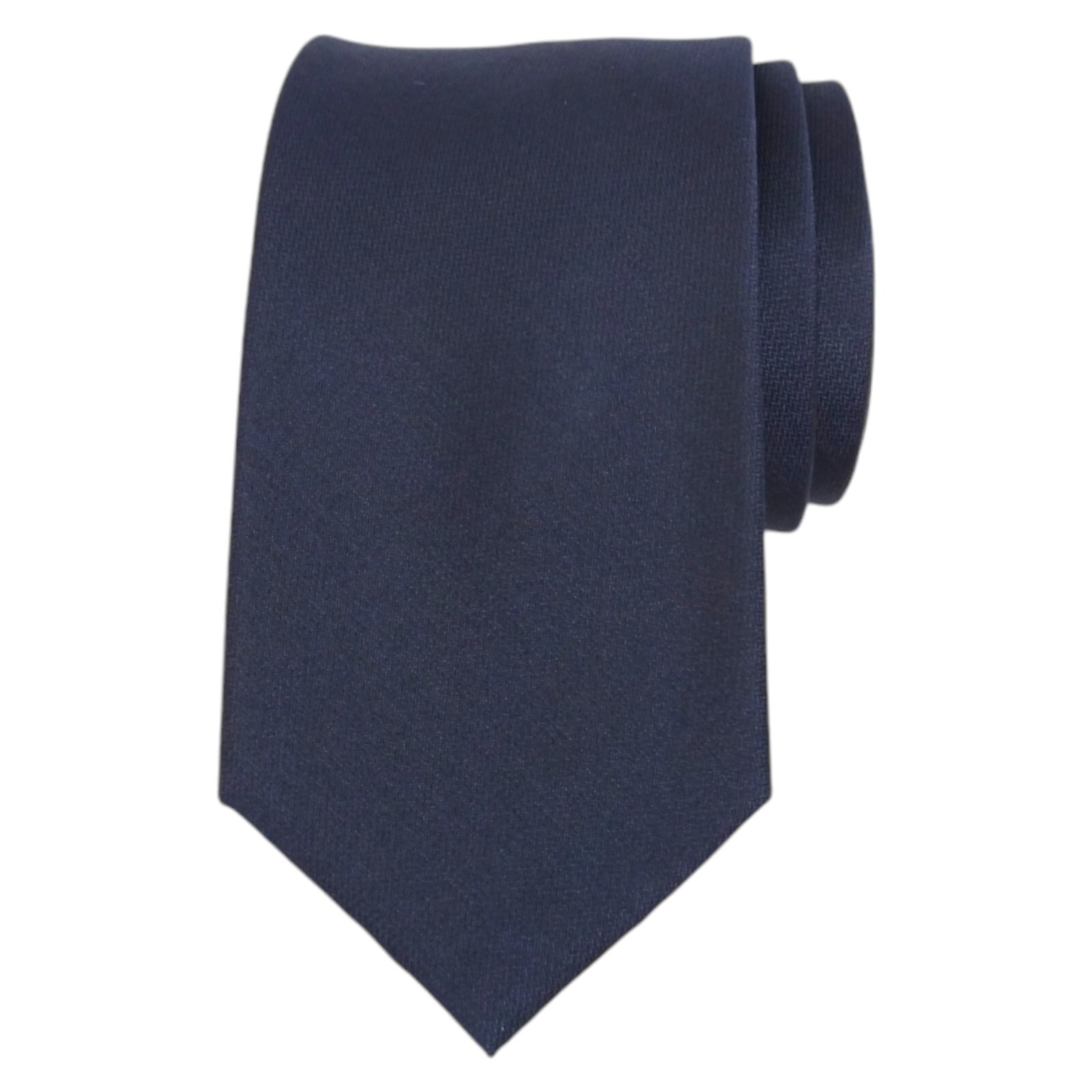 ALARA Mens Navy Blue Silk Tie 2.75 Solid Slim Woven Designer Dress Necktie $80