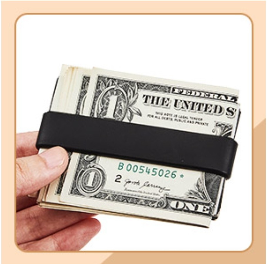 Set of 2 Wallet Band Money Bands Silicone Elastic Cash Credit Cards Holder M10