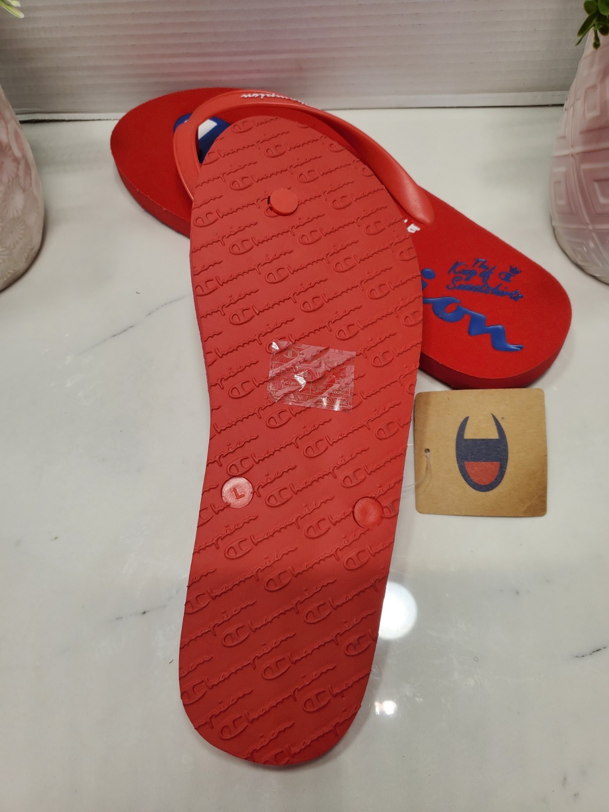 Champion Flip King Red Flip-Flops Sandals Men’s Size 11 🔴 CM100295M ~ New