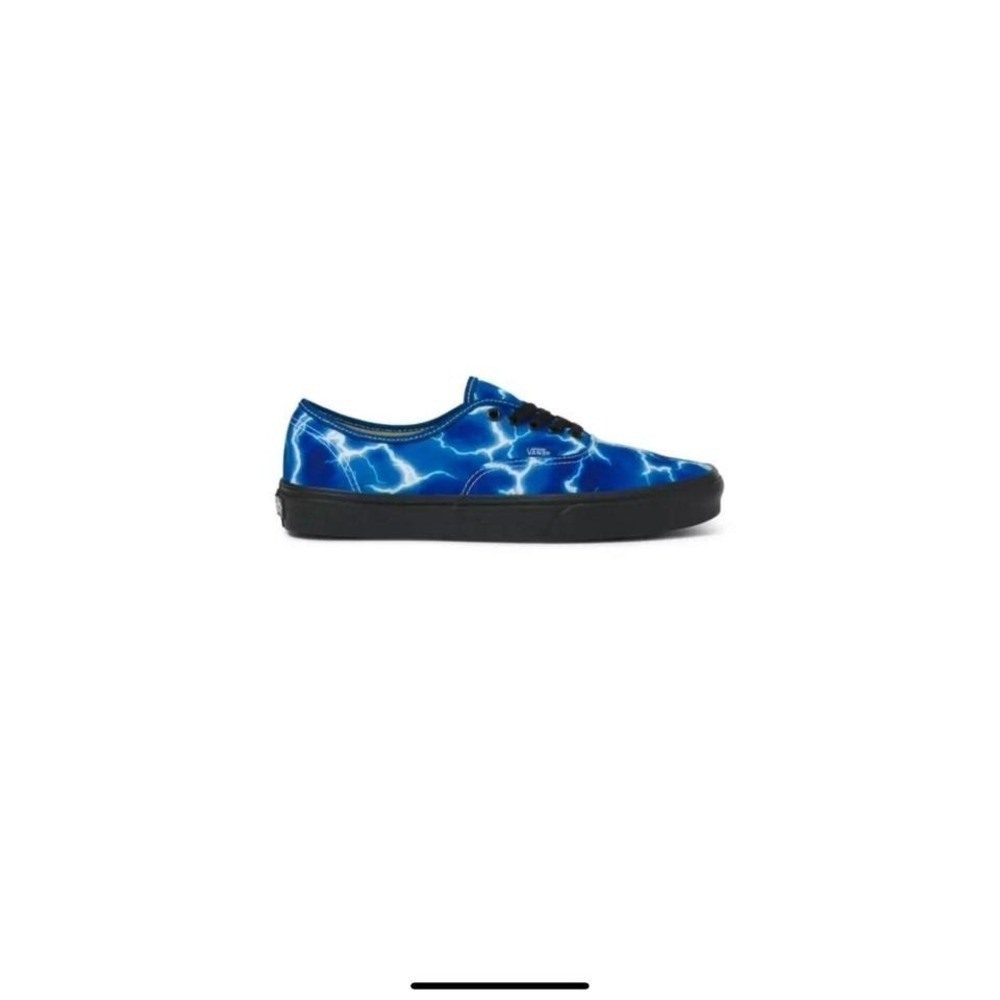 Vans Authentic Lightning Black/Blue VN0A5HZS9FT Skate Shoes Size 6.5