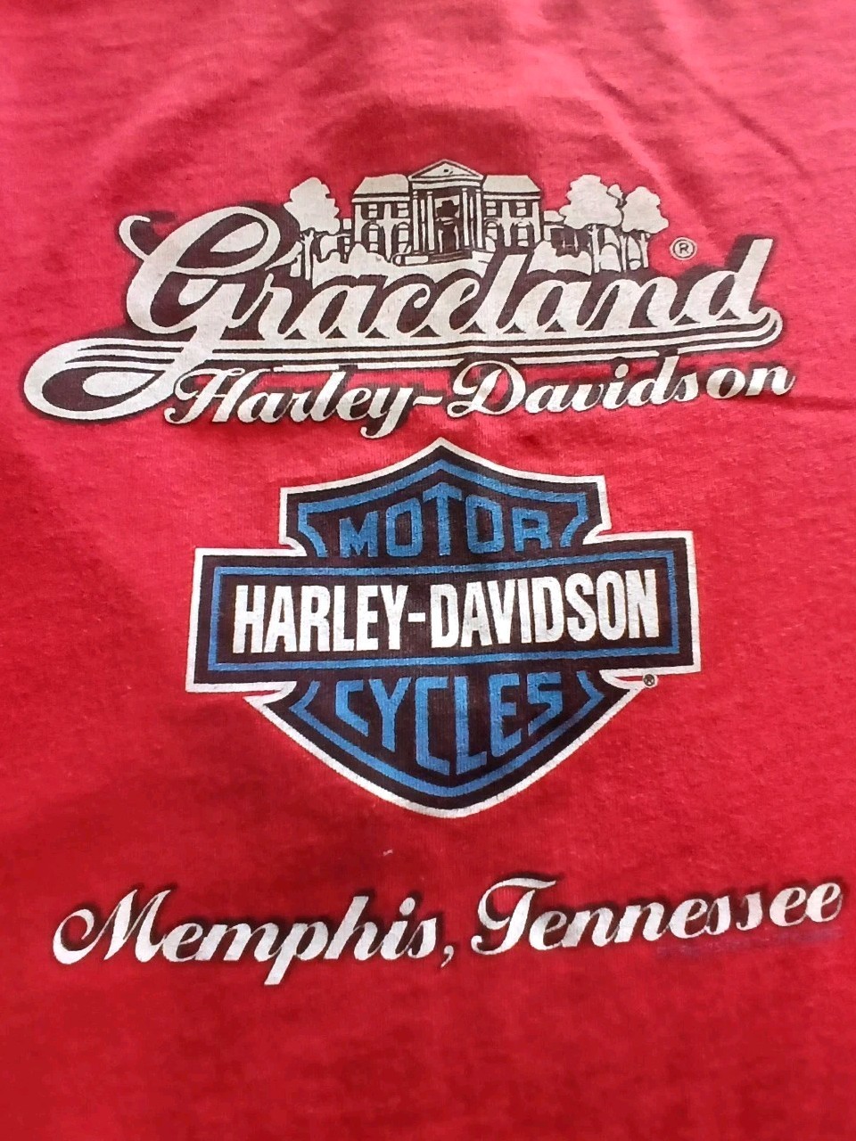 Vintage Harley-Davidson Elvis ELV75 Graceland 100% Cotton V Neck T Shirt XL USA