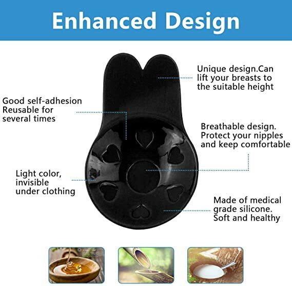 Silicone Bra Self Adhesive Push Up Strapless Invisible Pasties Cover Breast Lift