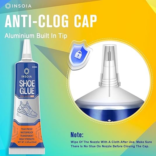 Shoe Glue Sole Repair Kit, Heavy Duty, Clear Shoe Adhesive, Waterproof, Flexible