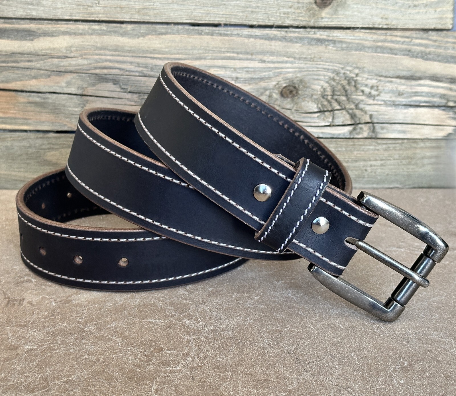 Genuine Leather Men’s Belt Heavy Duty Thick With Removable Buckle Work Belt