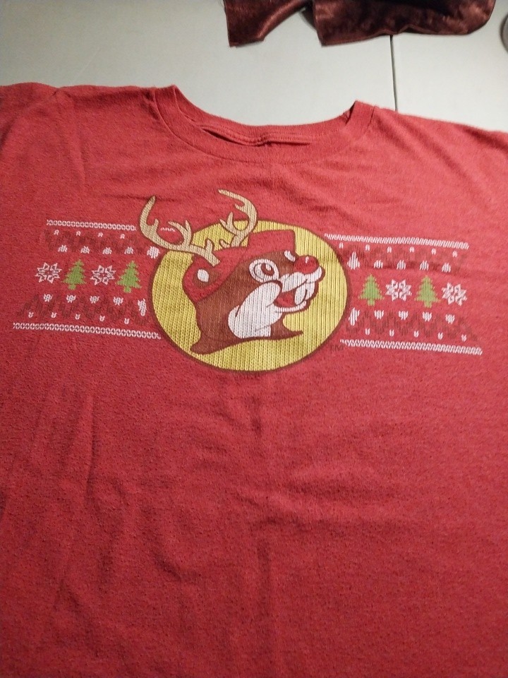 Buc ees Christmas Most Famous Beaver All T-shirt Adult XLRed Short Sleeve