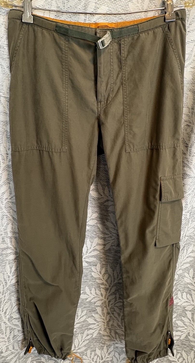 Vintage 90s Y2K Abercrombie & Fitch Military Cargo Pants Herringbone Olive Green