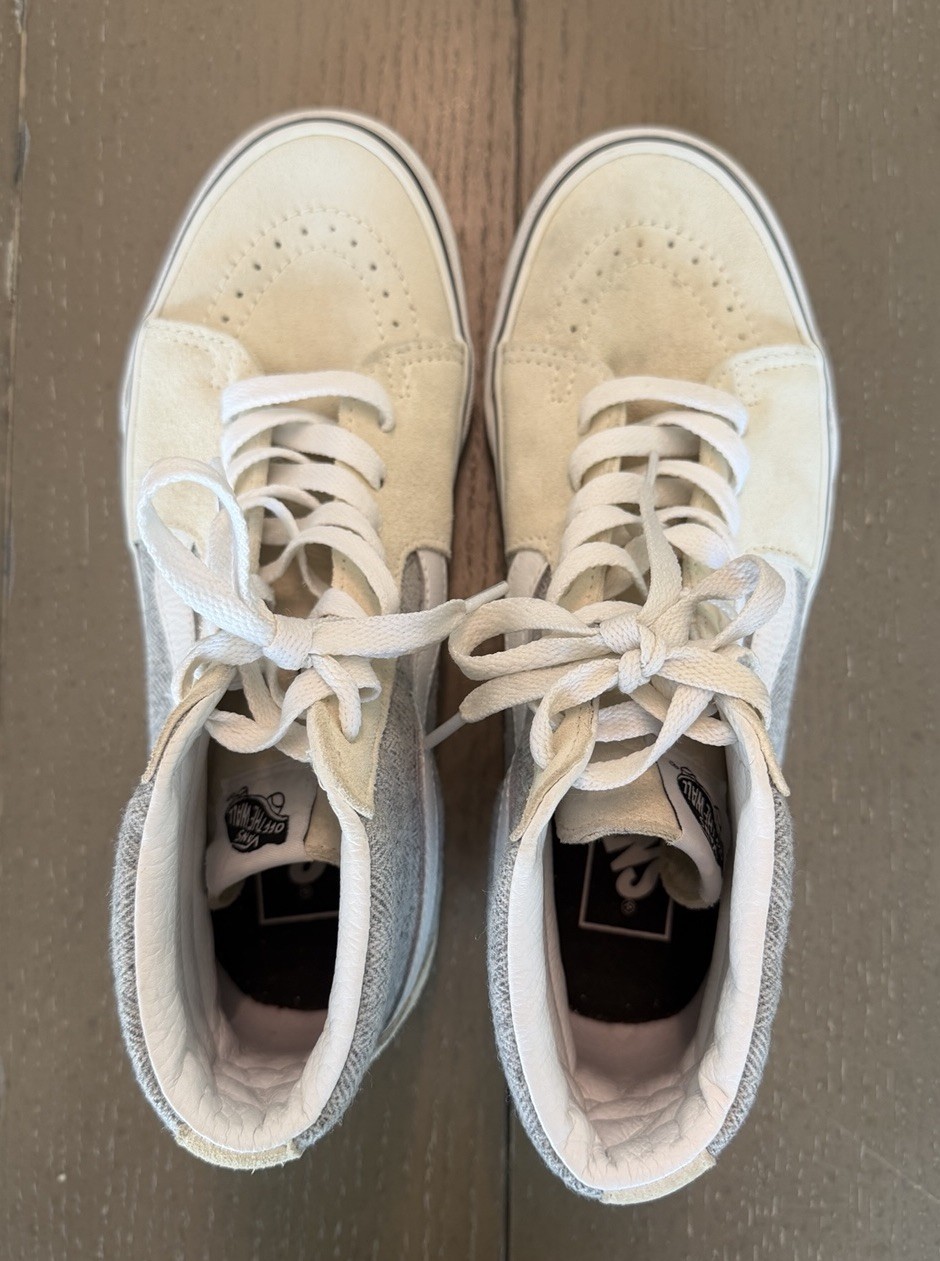 Vans Sneakers Men’s Sk8-Hi Turtle Dove White & Gray High Top Shoes • Size 6