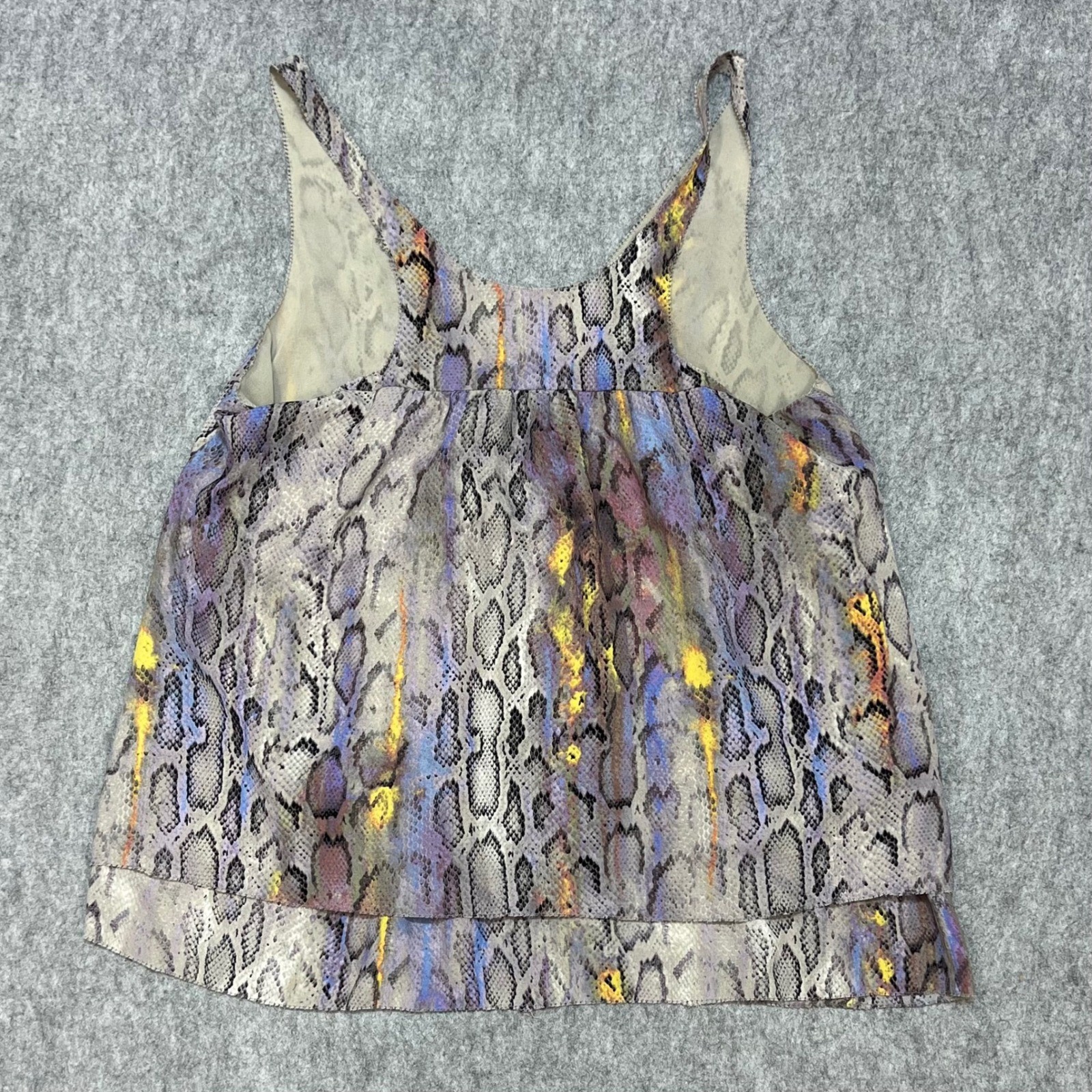 Rachel Rachel Roy Multicolor Snakeskin Print Sleeveless Racerback Top Flowy XS