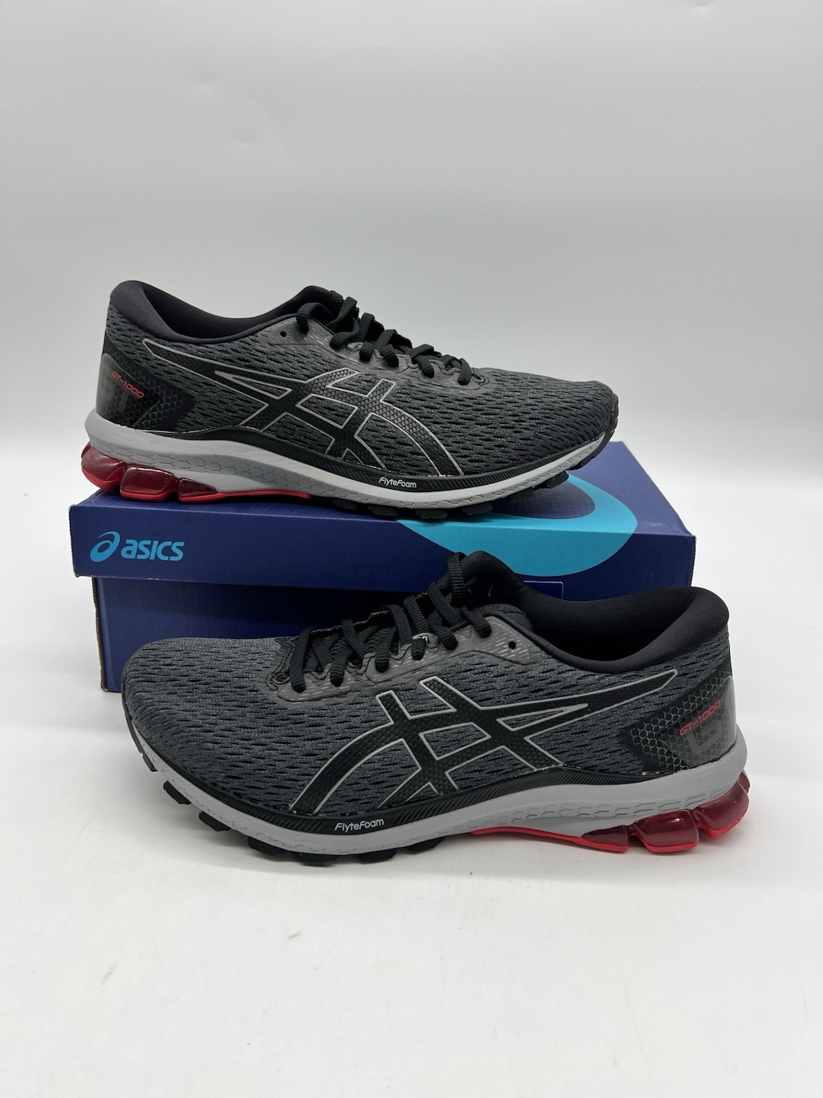 Asics GT-1000 9 Men’s Sz 10.5 Carrier Grey/Black Mesh Running Sneakers Shoes.