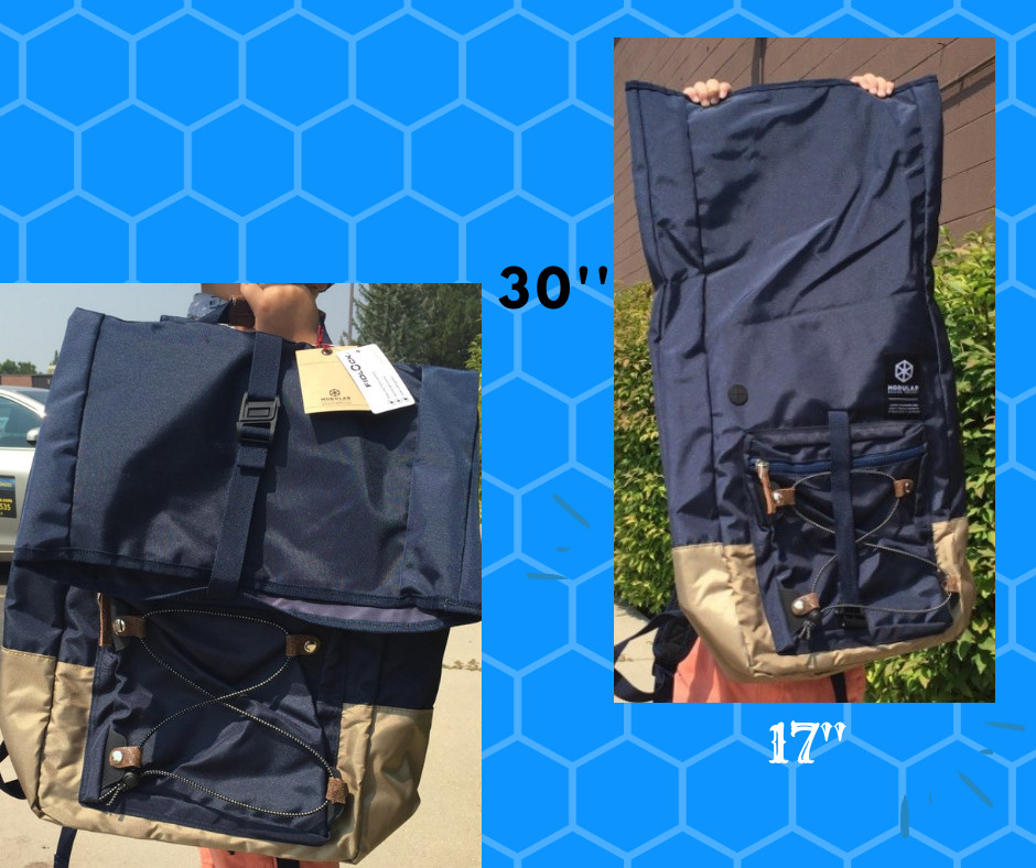 LOT of 2 Backpack BLUE Multifunction Travel Handbag Crossbody Bag 25L Business