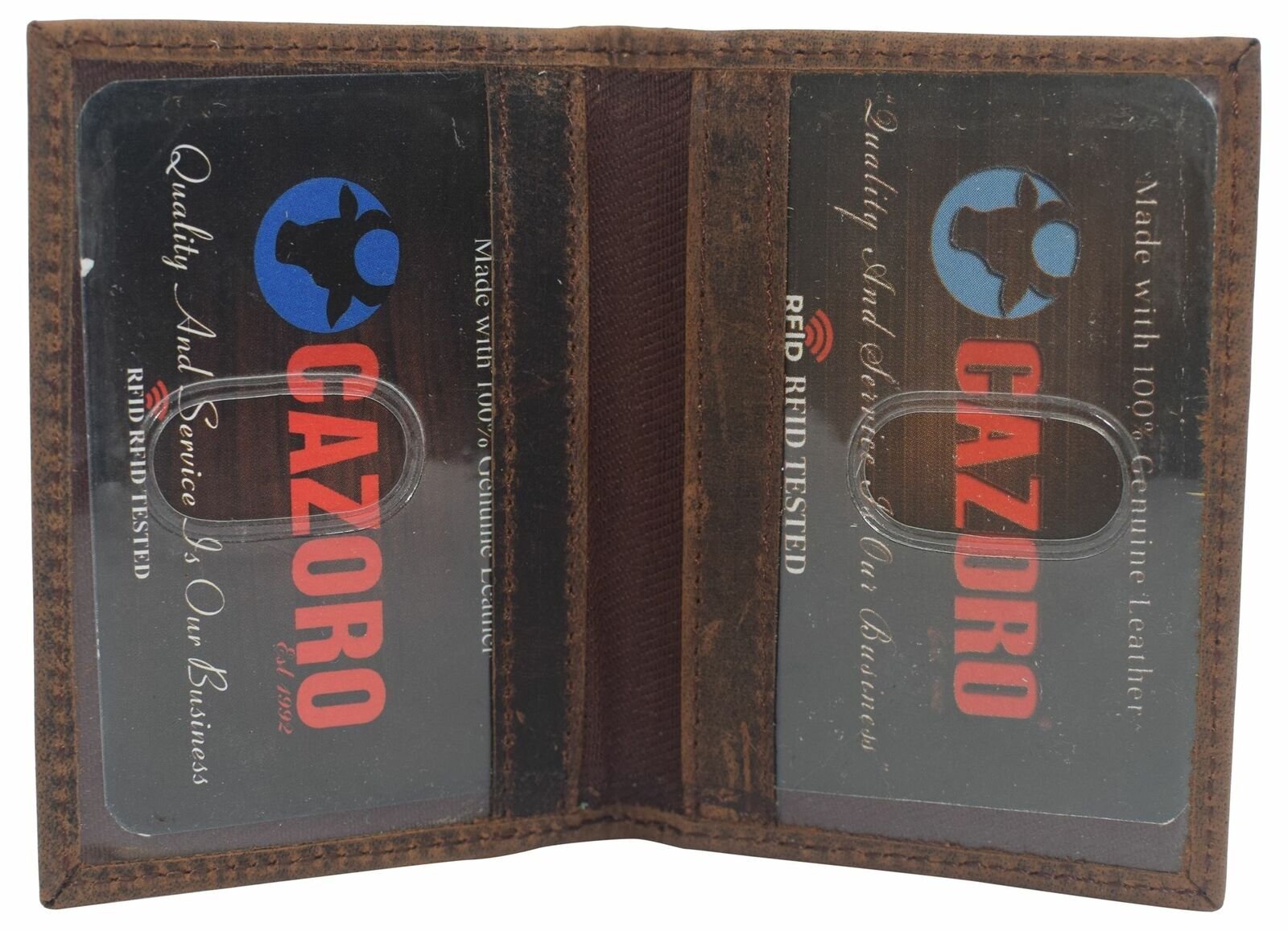 Slim Thin Genuine Leather 2 ID Window Mini Wallet Holder Bifold Driver’s License