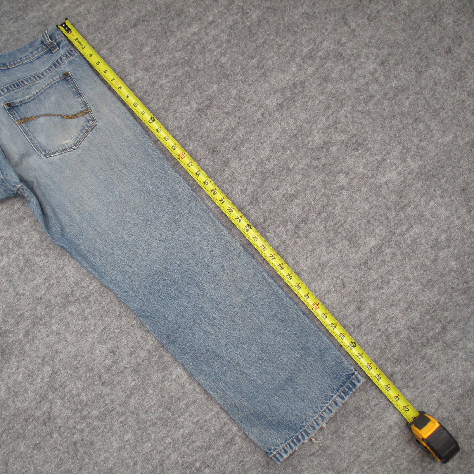 DKNY Jeans Mens Jeans 33×30 Blue Straight Leg Distressed Denim Y2K 100% Cotton