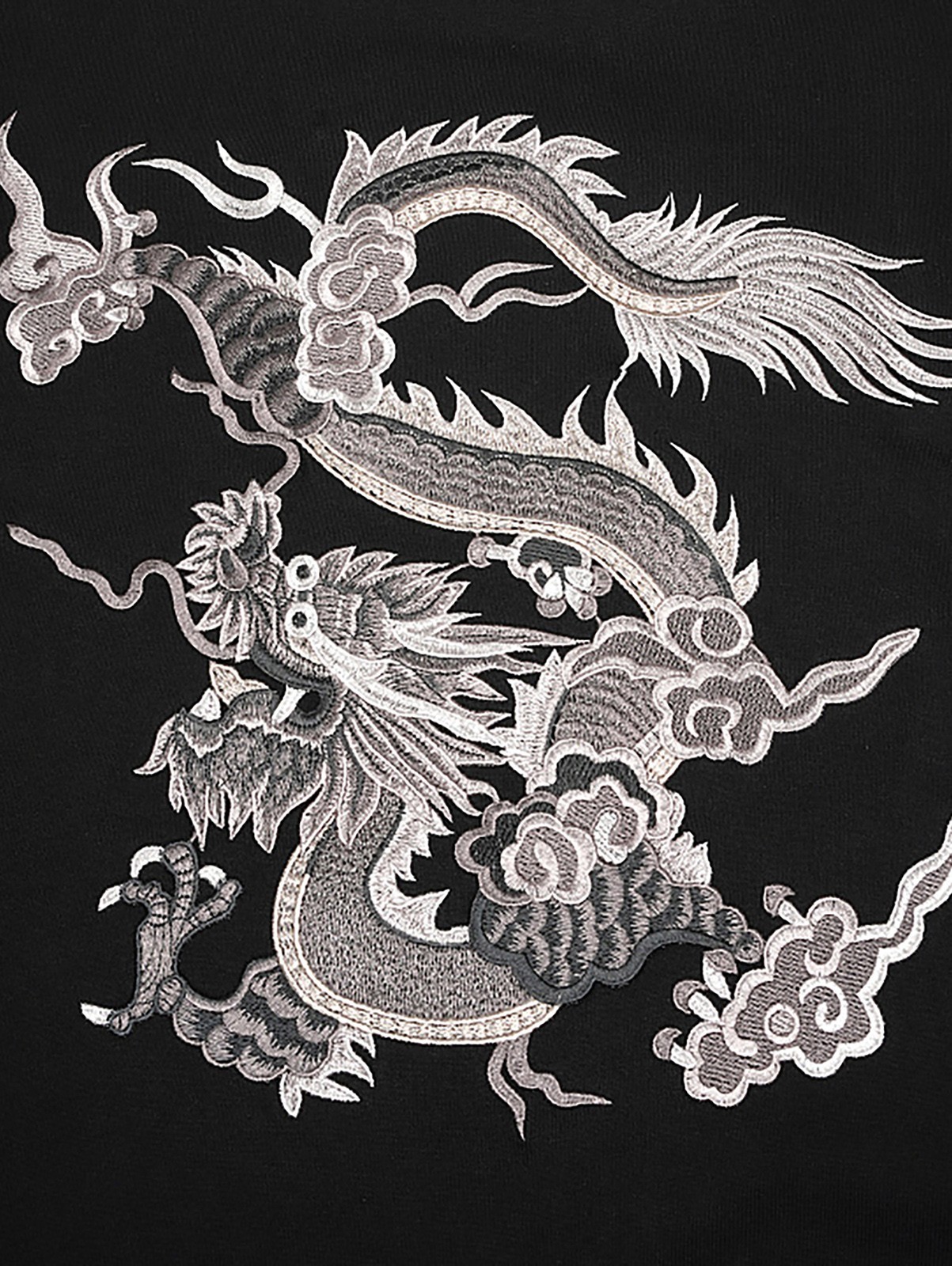 Niepce Men’s Cloud Dragon Embroidery Tee Japanese Streetwear T-Shirt