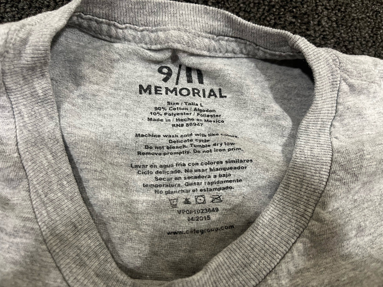 Y2K 9/11 Memorial FDNT T-Shirt Gray Size Large Gray Shirt