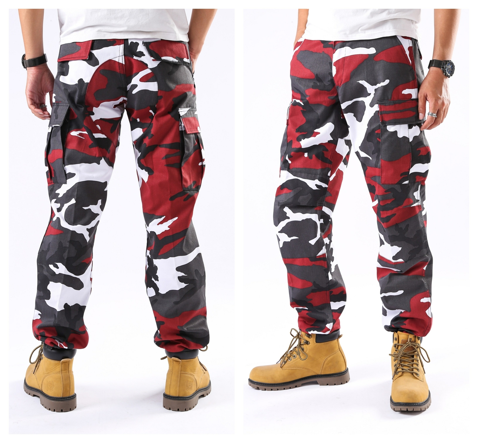 Mens Casual Camo Cargo Pants Trousers Military Combat Army Tactical BDU Pants