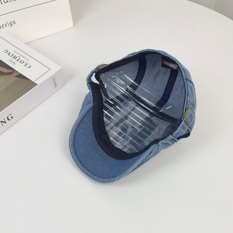 Mens Denim Newsboy Flat Cap Gatsby Ivy Cabbie Hat Driving Cap Vintage Style
