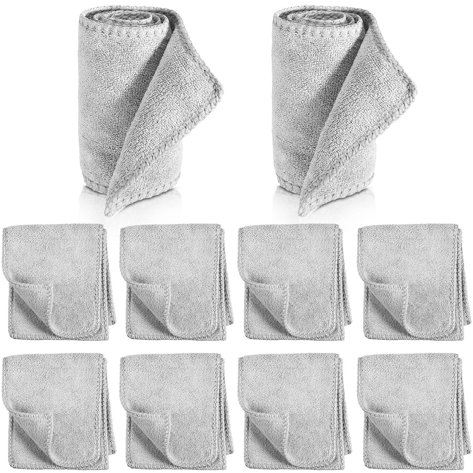 10 Pcs Shine Shoes Cloth Kit Polish Dauber Applicators Cleaning Small, Gray