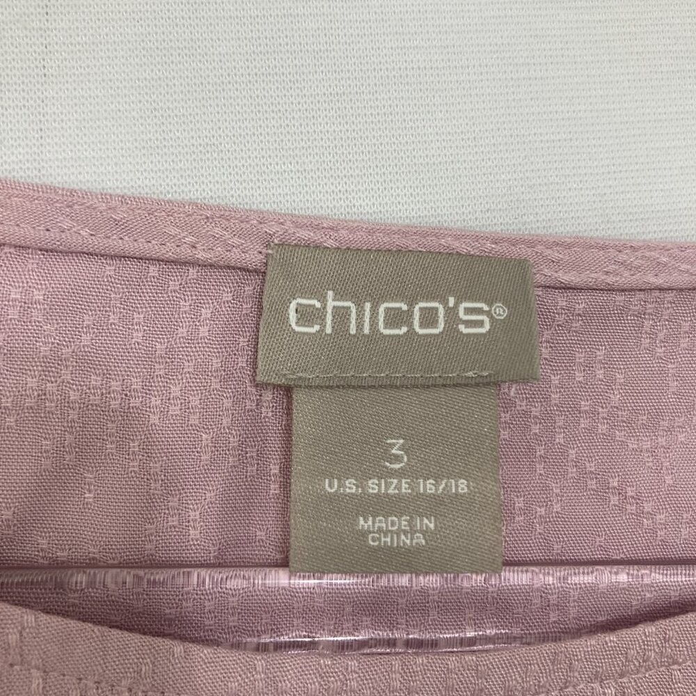 Chico’s size 16/18 Light Purple Ruffle Layered Sleeve Soft Rayon Feminine Blouse