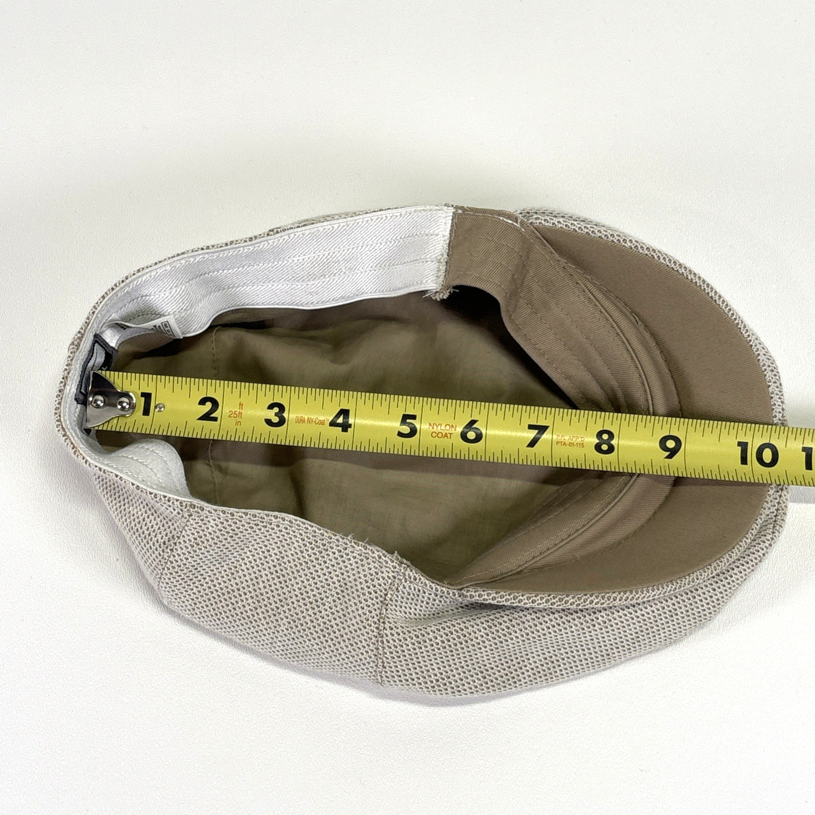 Vtg Nike Air Mesh Newsboy Hat L/XL Cream Pink Y2K Big Logo Driver Cap Flat Cap
