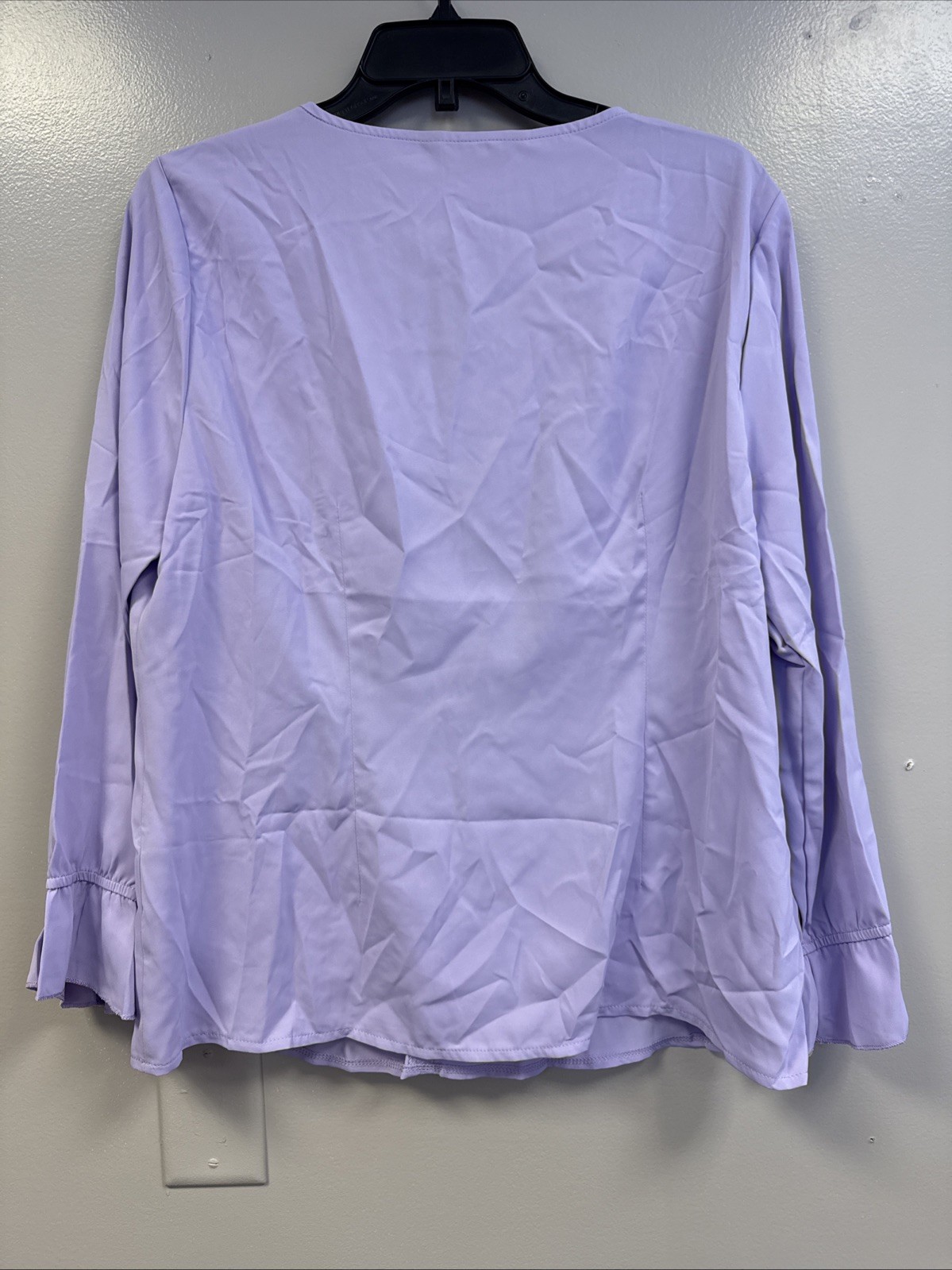 Women’s Blouse Light Purple Large Allegra K 3/4 Sleeve Ruffle Top NWT