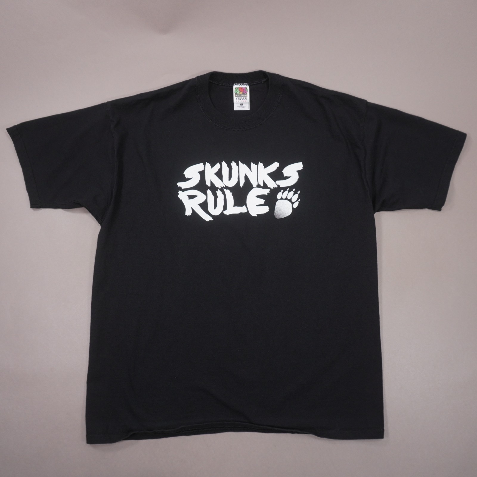 Vintage Skunks Rule Paw FOTL Super Cotton T Shirt Mens XL Black Made USA EUC