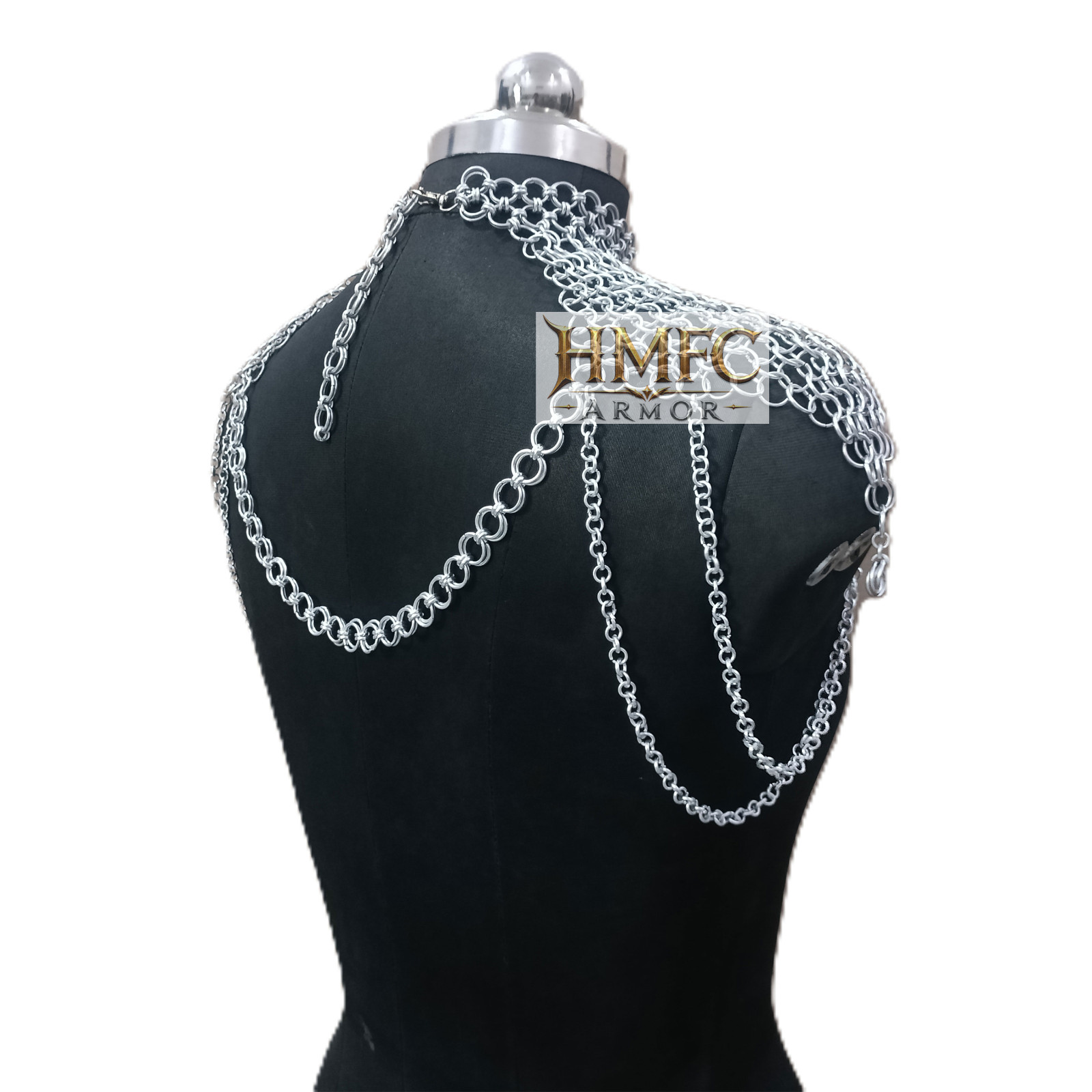 Medieval Chainmail Collar Aluminum Gothic Necklace Women Halloween LARP Costume