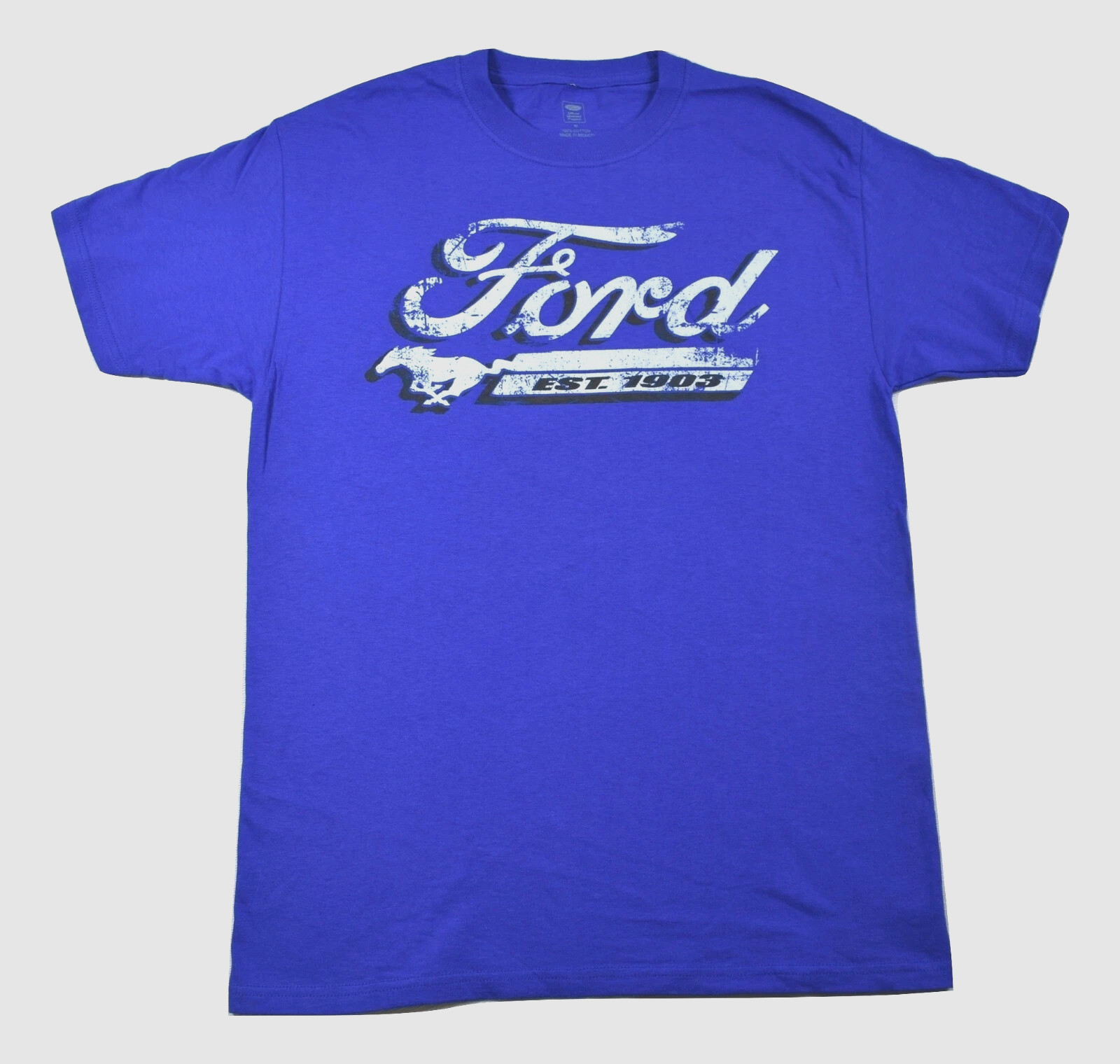 Ford Mens Ford Est. 1903 Distressed Graphic Blue Shirt New M, L