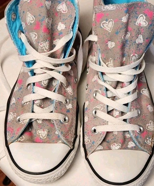 Converse Chuck Taylor All Star High Top Shoes W 8 M 6 Tie Dye Hearts AOP 112464F