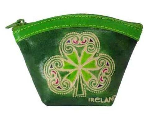 Royal Tara Shamrock Fan leather purse 11cm
