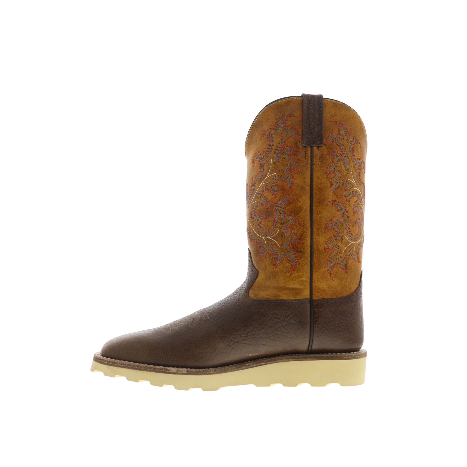 Jama Old West BSM1903 Mens Brown Leather Slip On Cowboy Western Boots