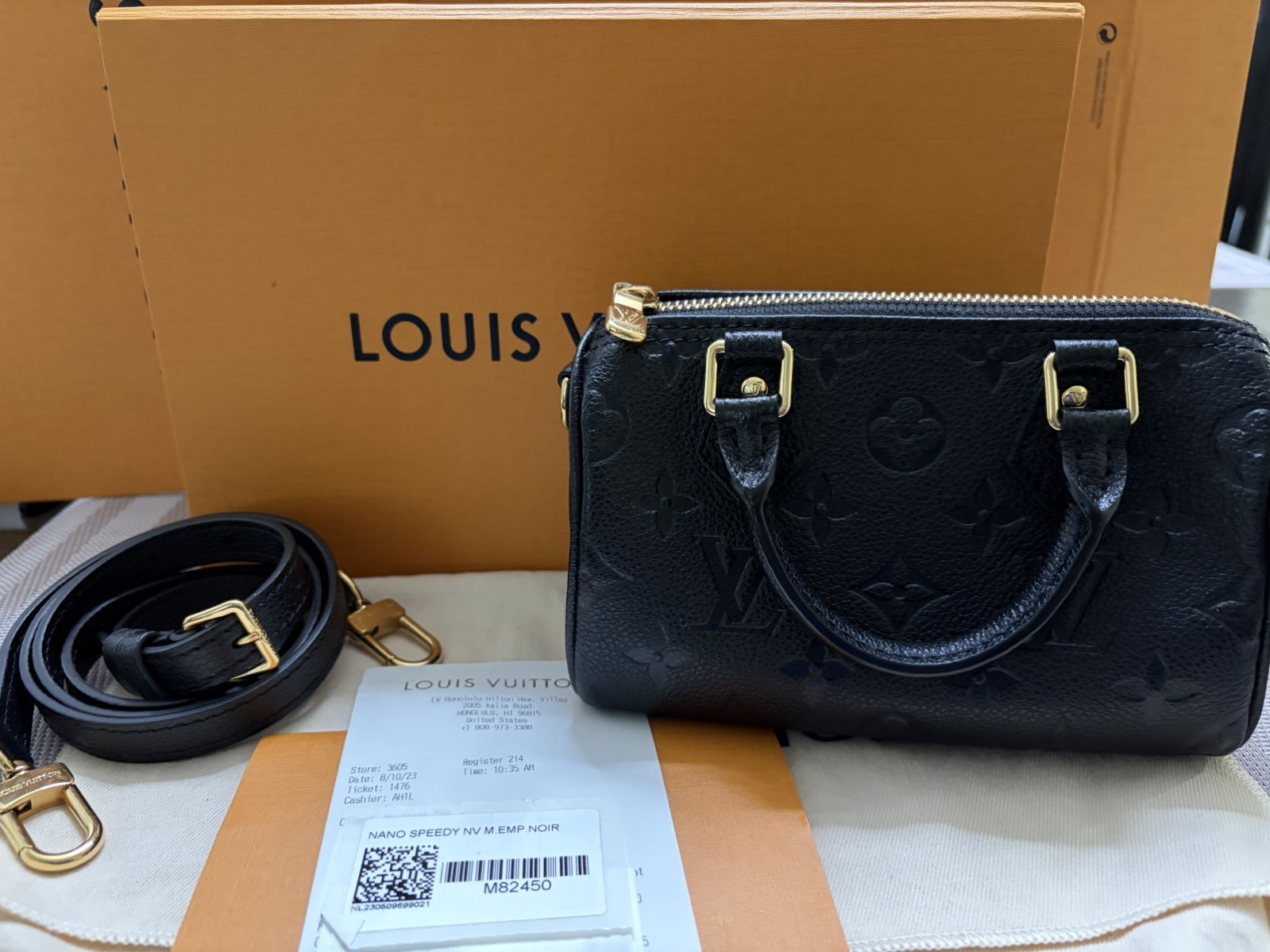 Louis Vuitton Nano Speedy Monogram Empreinte Crossbody bag PRE OWNED