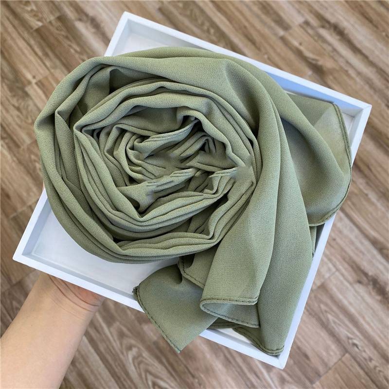 Chiffon Scarf Soft Elegant Sarong High Quality Shawl Wrap Plain Maxi