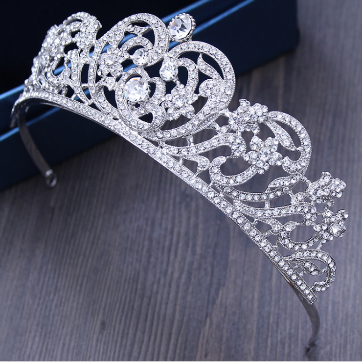 6cm Tall Heart Crystal Crown Wedding Bridal Queen Princess Prom Tiara For Women