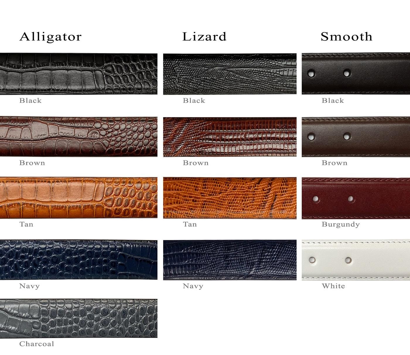 Gun Color Buckle Italian Calfskin Leather Designer Golf Dress Belts 1-1/8″ Wide