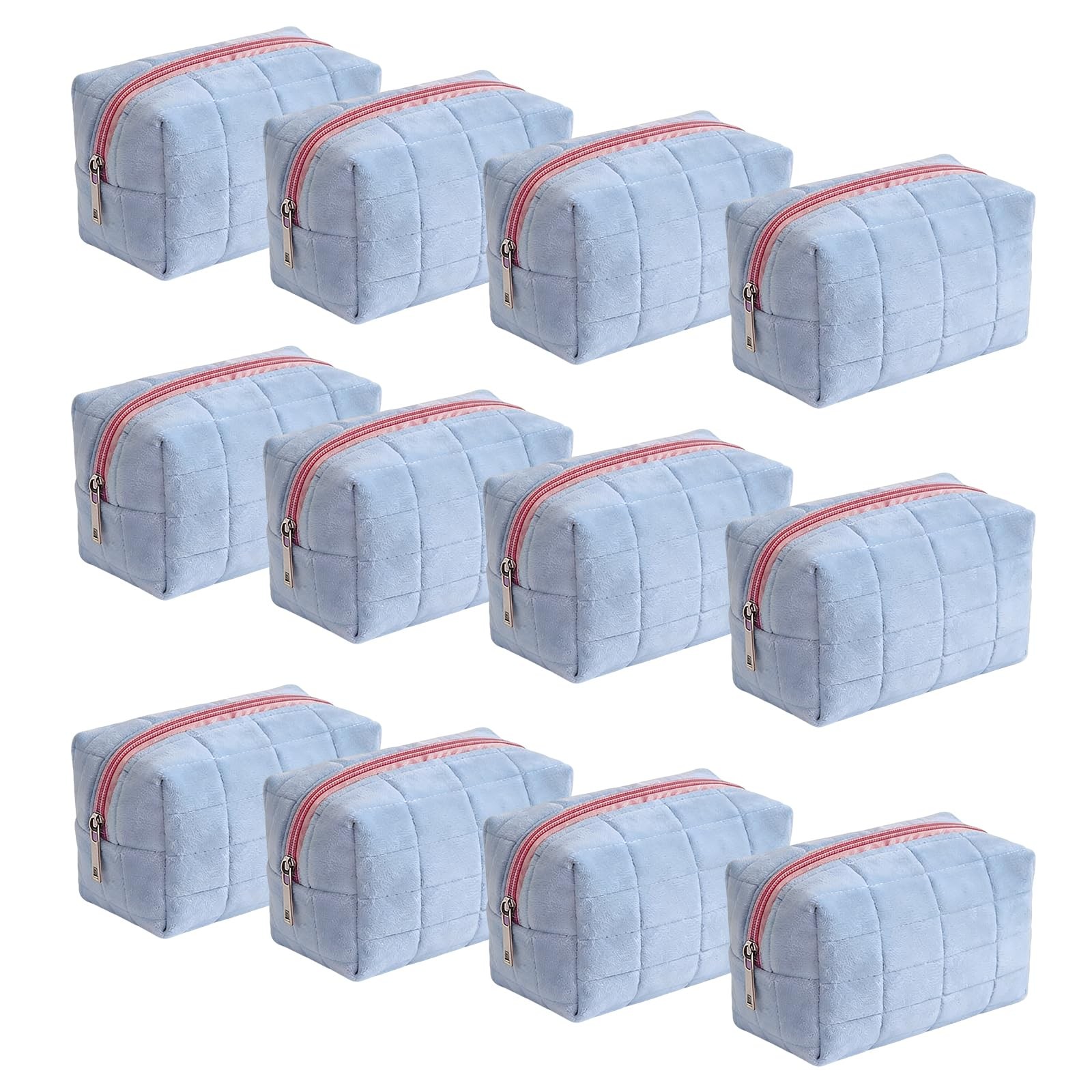 AMAZBEE 12 Pack Velvet Quilted 18 × 8 × 10 Cm (7.1 × 3.1 × 3.9 In), Blue