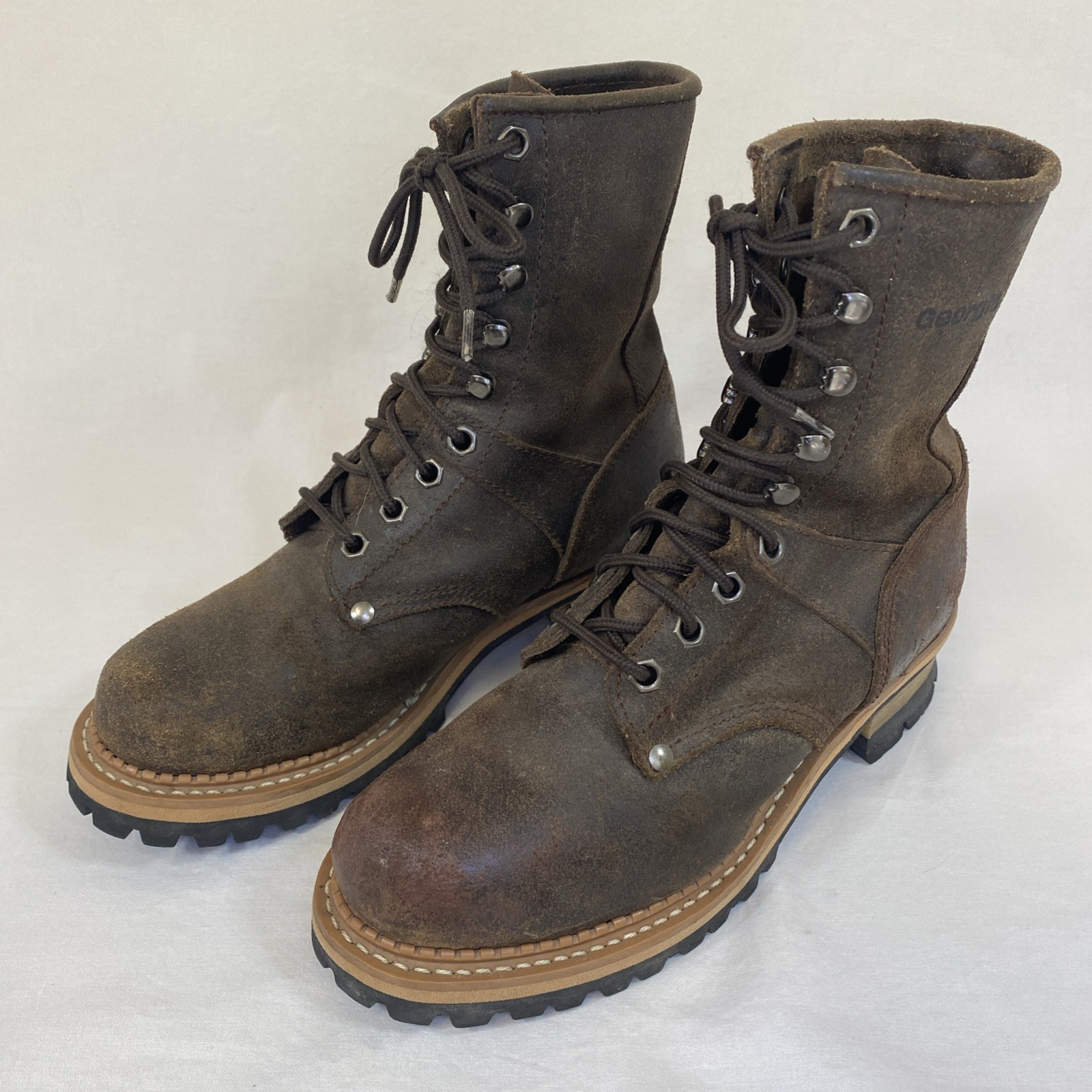 Georgia Boot 6.5 E Logger Split Leather Lug Sole G8223T Steampunk Cosplay