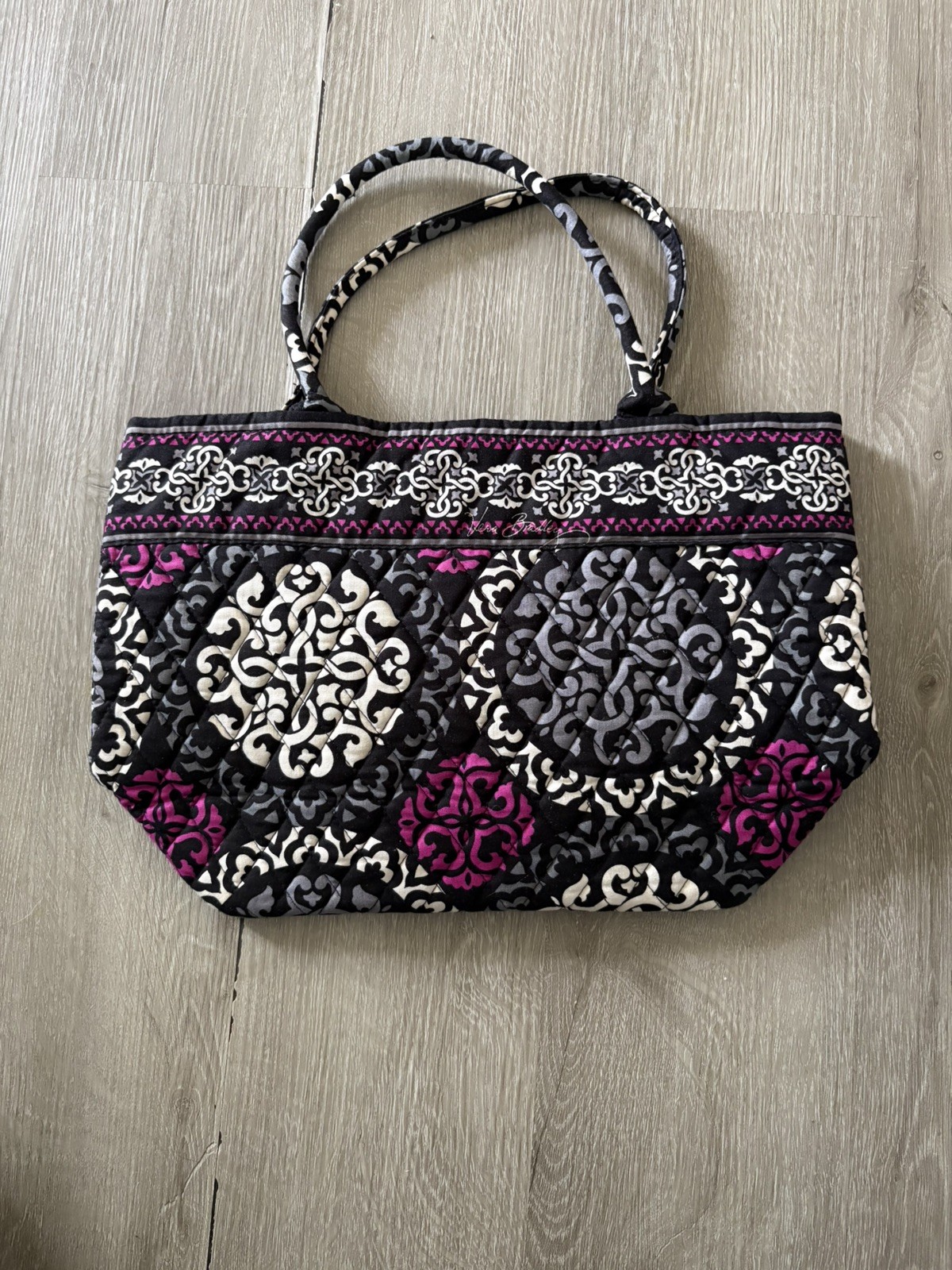 Vera Bradley Canterberry Magenta Tote Roomy Excellent Used Condition