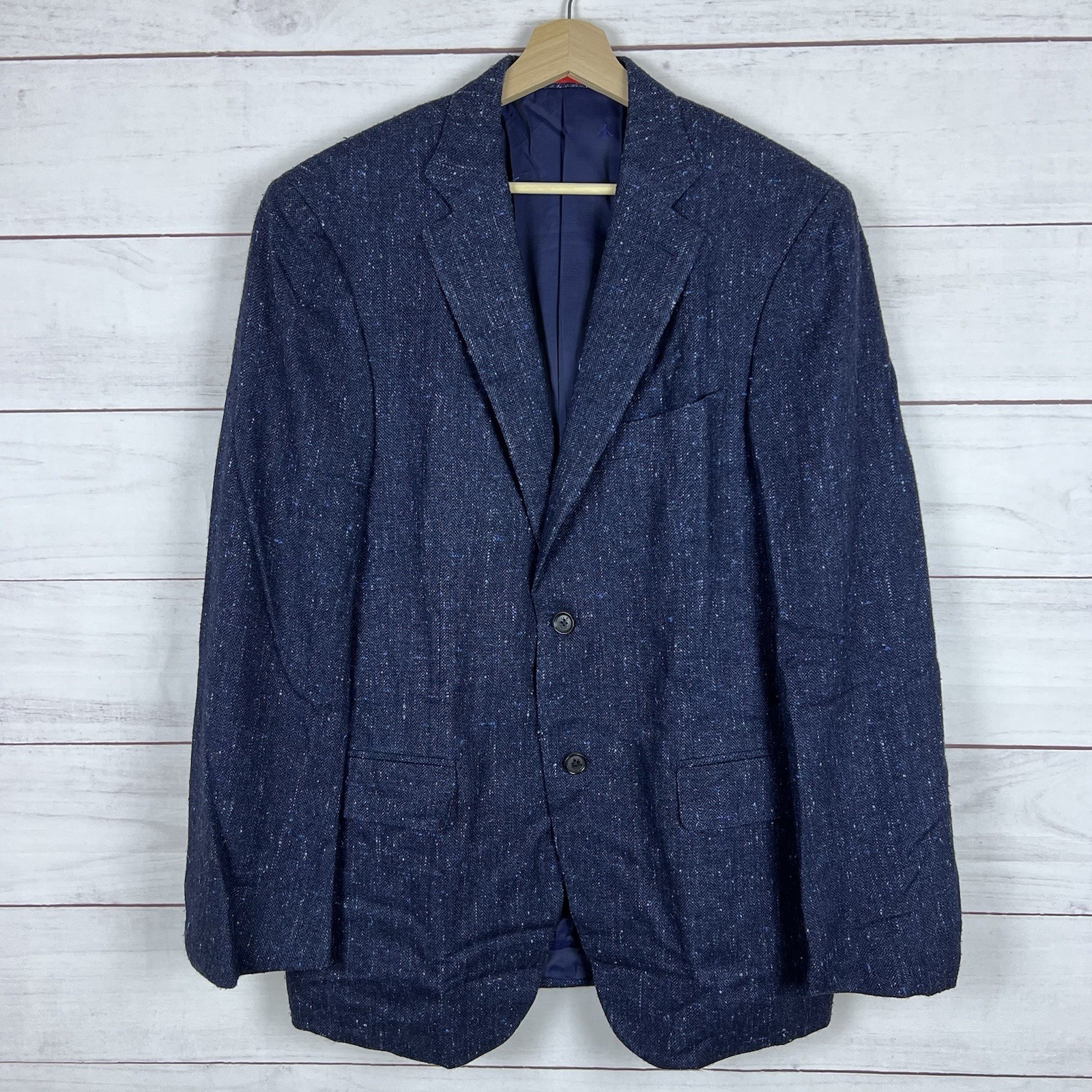 Isaia Napoli Nuova Base S Navy Silk Wool Cashmere Mens Blazer Jacket EU52 US42