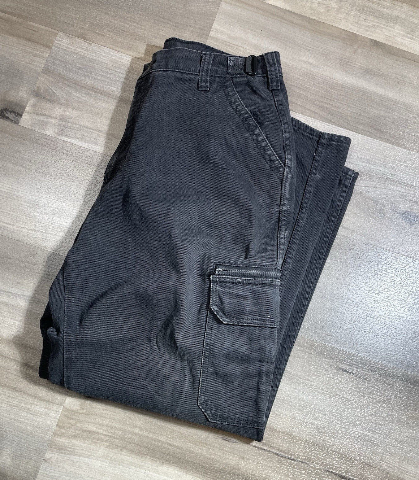 MAC Men’s Gray Cotton Twill Cargo Pants Straight Leg Regular Fit Pockets W36