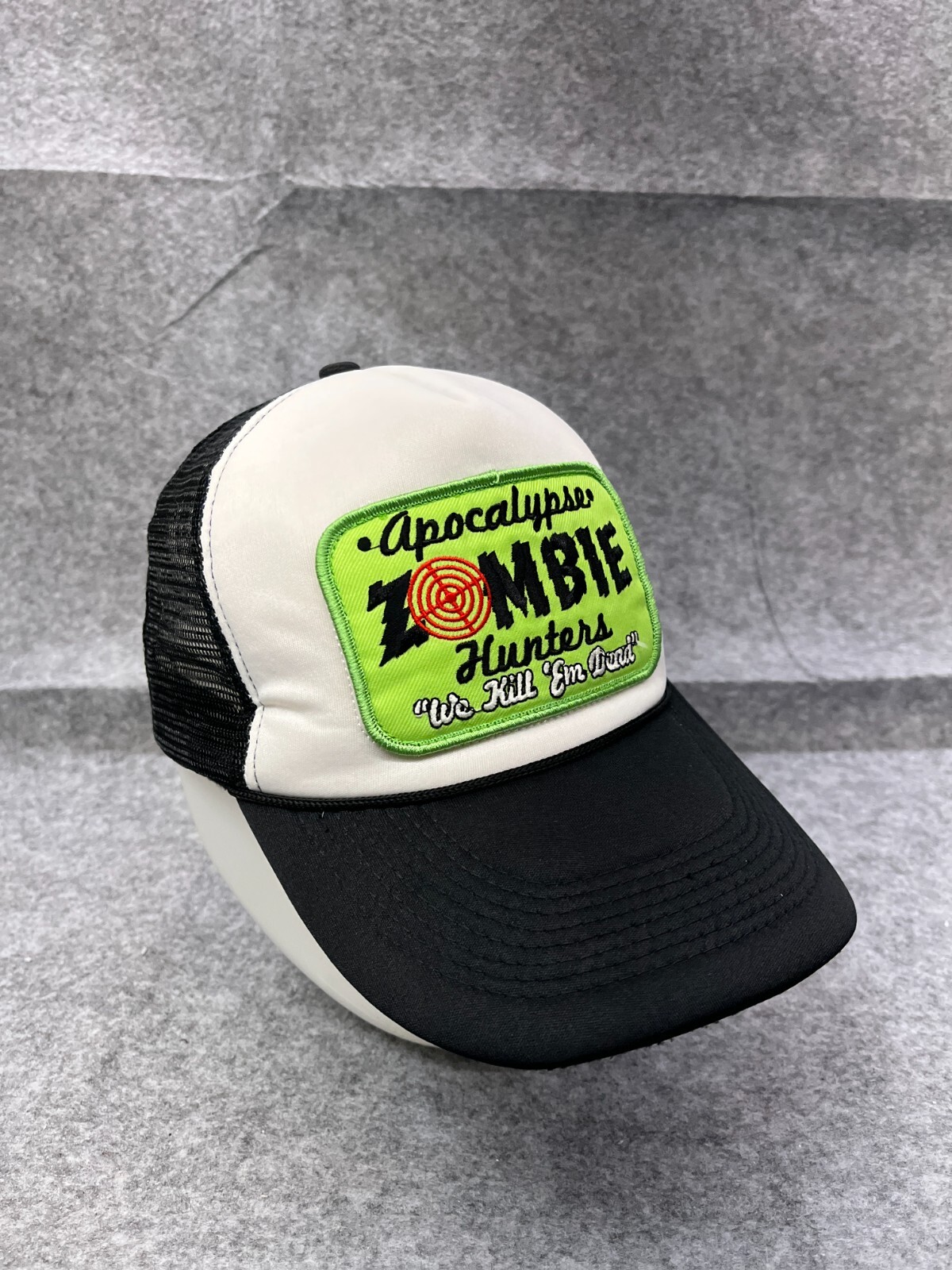 Apocalypse Zombie Hunters Hat Cap Snap Back Adult Black Trucker Poly Nylon