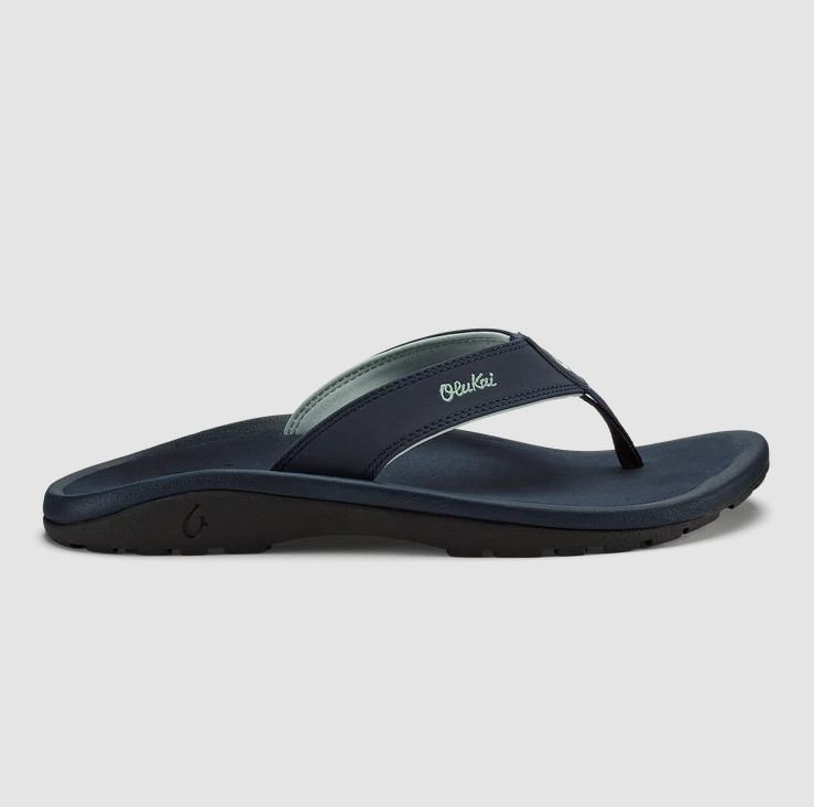 NEW AUTH OluKai Ohana Men’s Beach Sandals Water Resistant Flip Flops Trench Blue