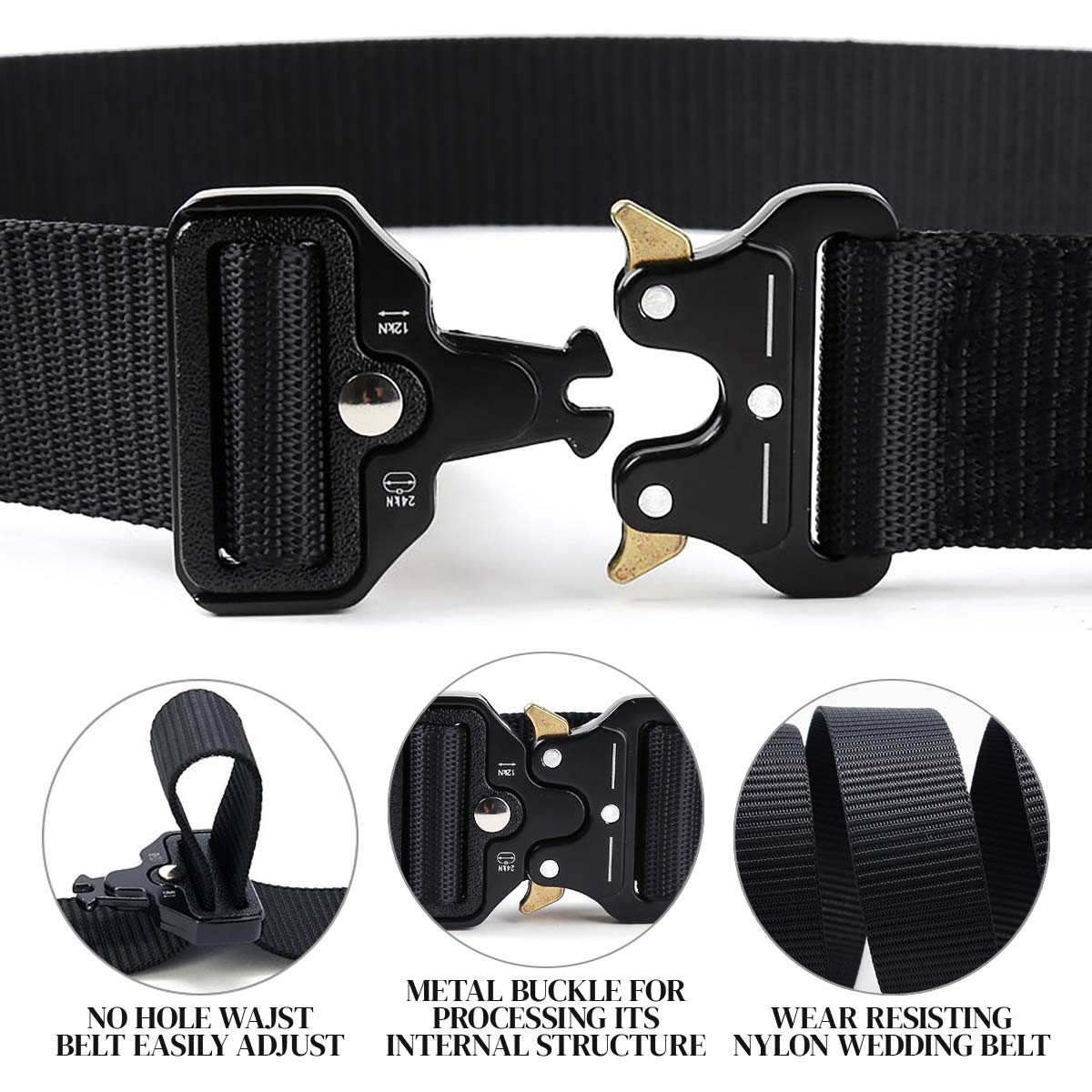 Men’s Outdoor Tactics Waist Belt Multifunctional Buckle Nylon Military Belt
